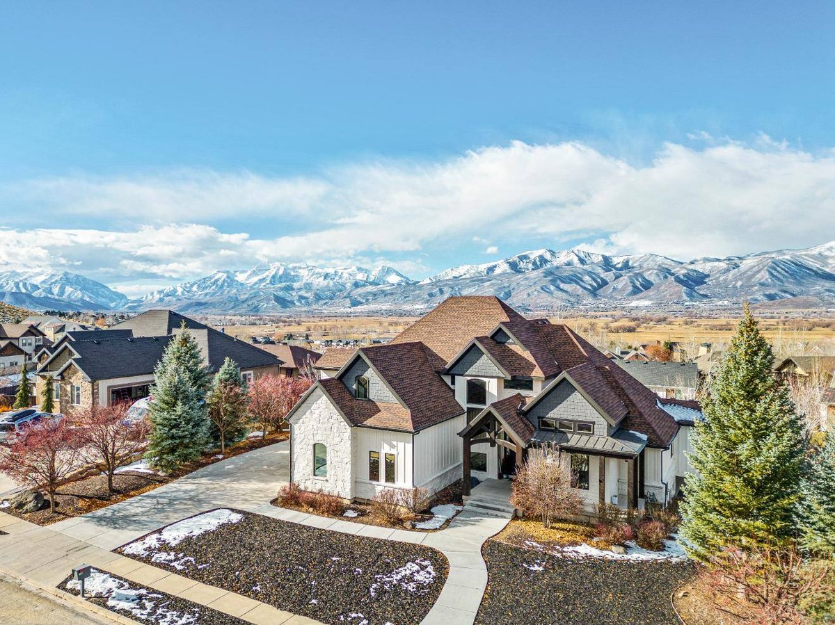 Aerial View of Remodeled Utah Home with Partial View of Neighbors Home