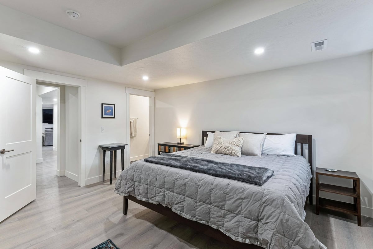 Basement Bedroom with Two Nightstands