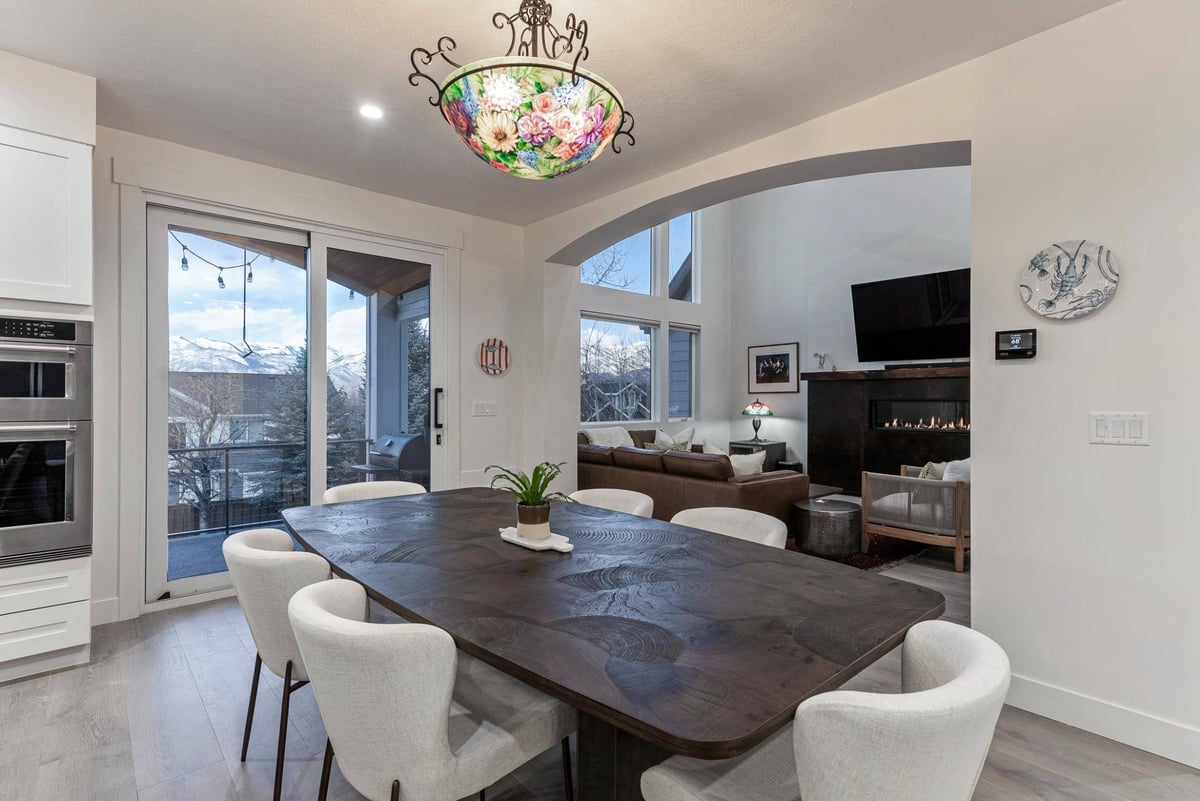 View From Kitchen Into Living Room in Remodeled Utah Home